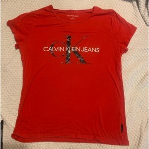 Red Calvin Klein Jeans tee